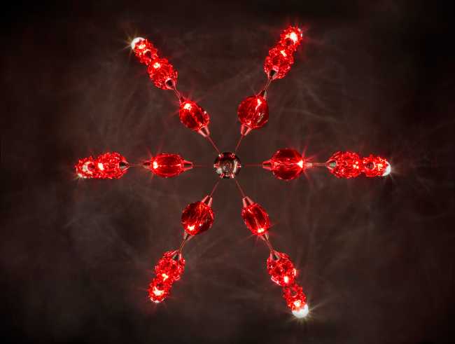 rosso luce led vetro colorato