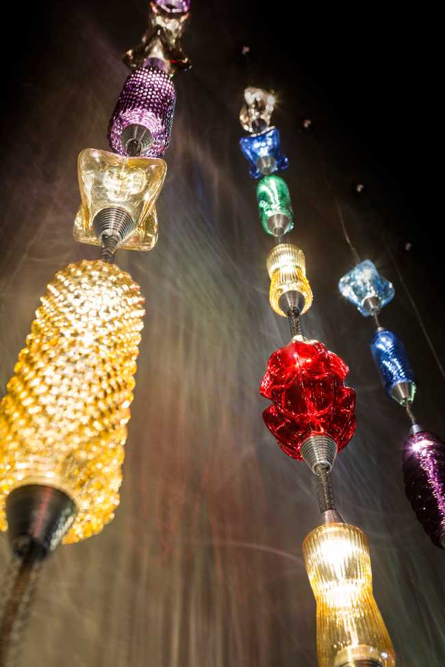 luce led vetro colorato