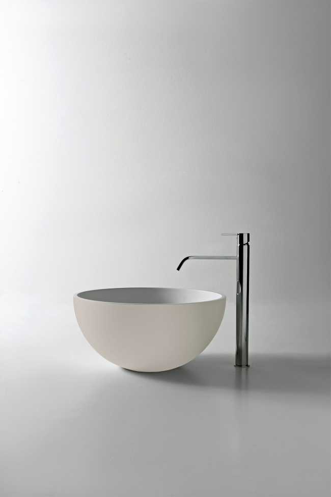 Lavabo appoggio solid sourface minimal bianco