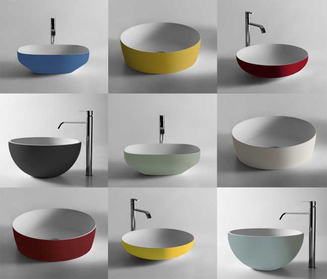 Lavabo appoggio solid sourface minimal collezione