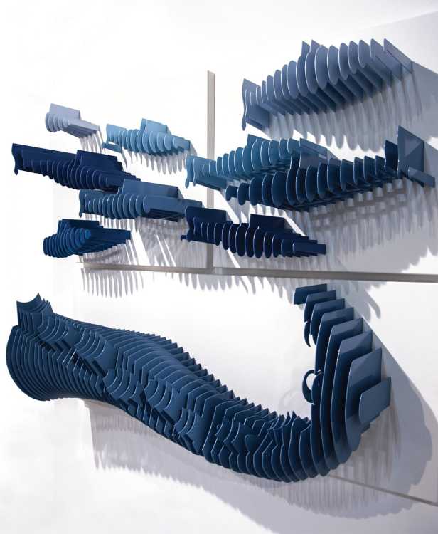 Composizione mensole da parete blu