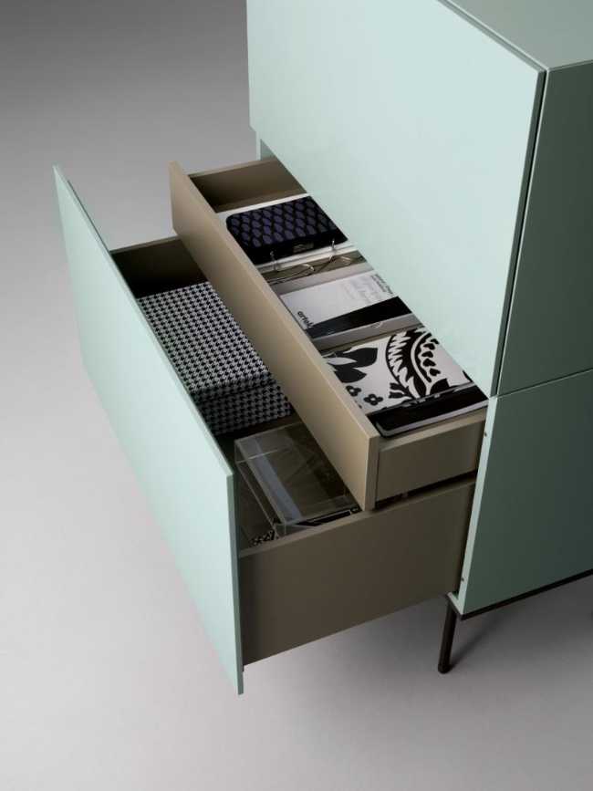 Contenitori modulari per zona living e zona notte