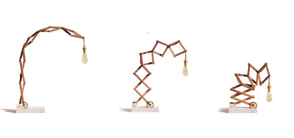 Lampada a forma di gru