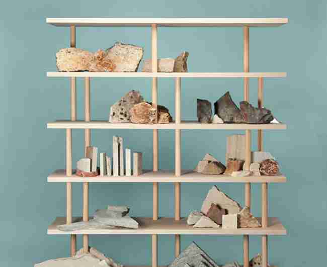 Libreria minimal di design bianca e legno