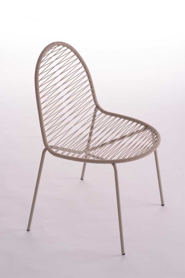 Seduta per esterni e interni in filo d'acciaio