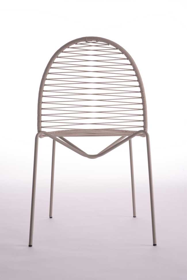 Seduta per esterni e interni in filo d'acciaio