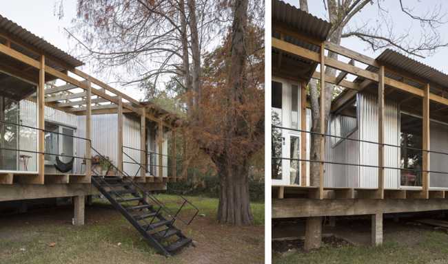 Casa Dique Luján costruzione tradizionale in legno sulle sponde del fiume