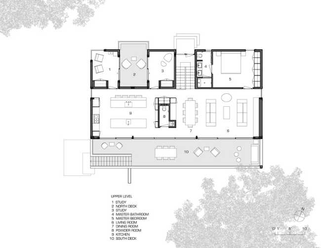 Floor plan of the second level of the dwelling
