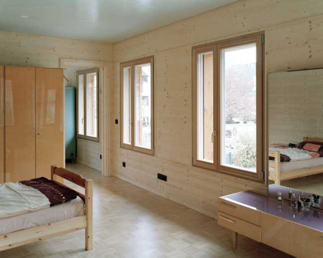 camera da letto abitazione in legno