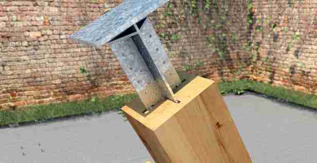 Anima in acciaio struttura in legno