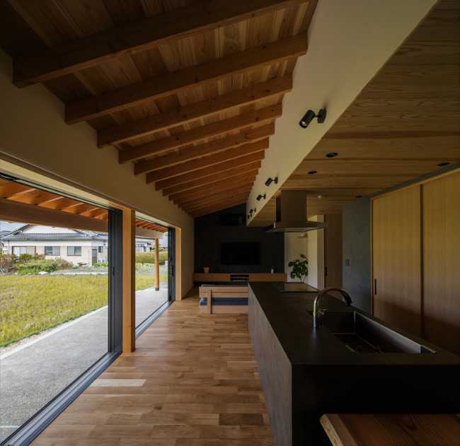 Horizontal distribution of kitchen and living room