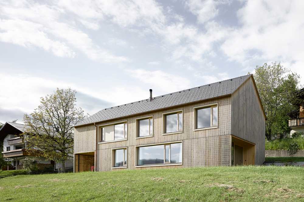 Rectangular wooden house