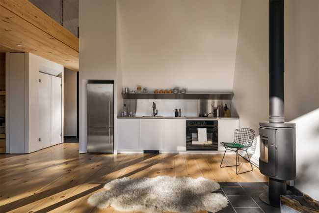 Cucina e soggiorno in legno