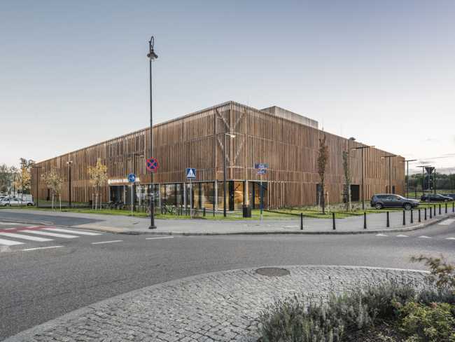 Wood-clad school
