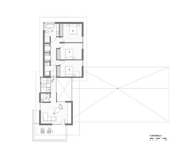 Planimetria di un cottage in legno
