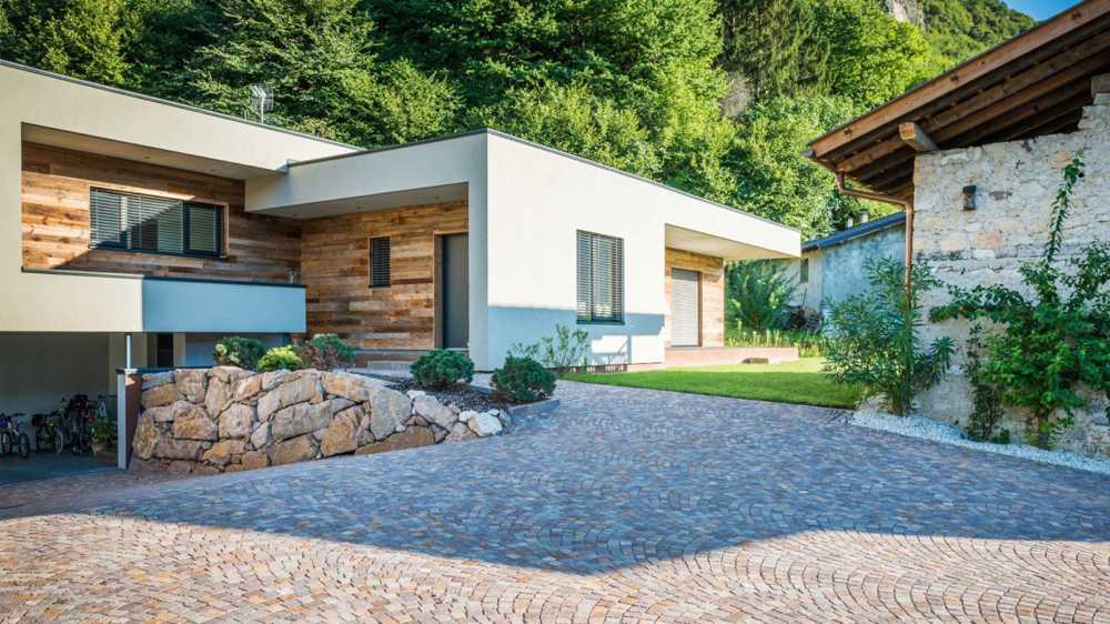 Wooden house and renovated barn
