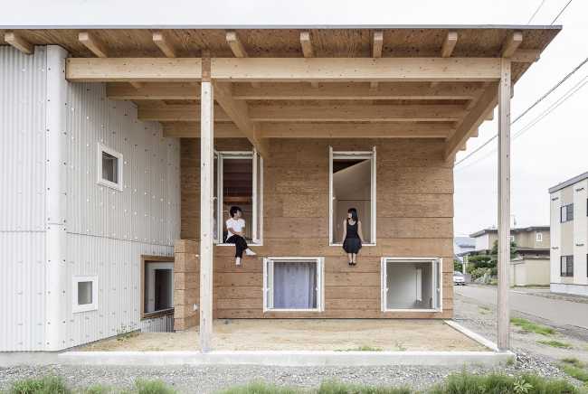 House with wooden structure