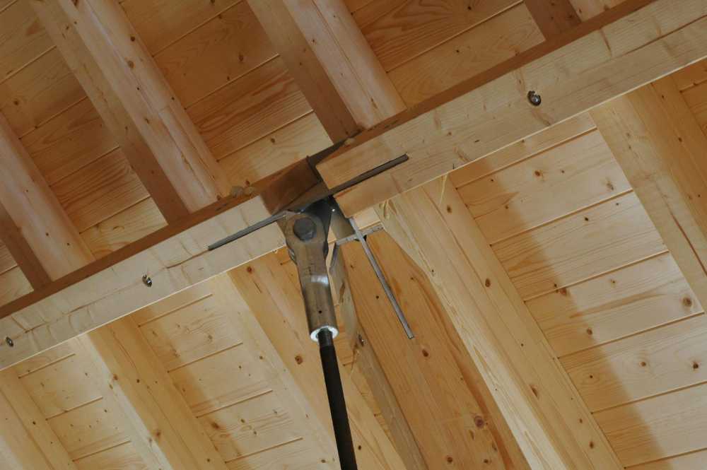Estructura de madera de una granja