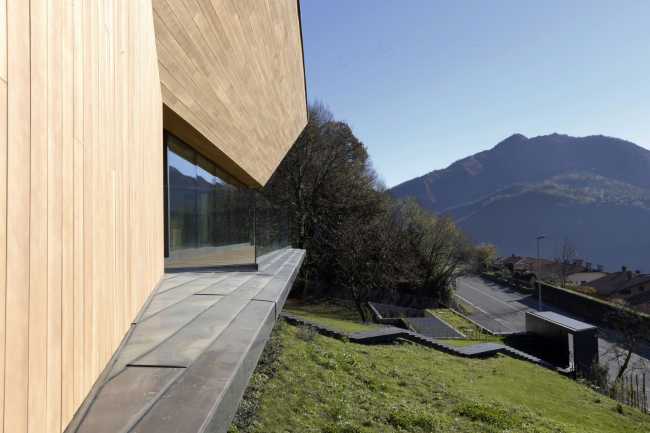Wooden wall of a villa