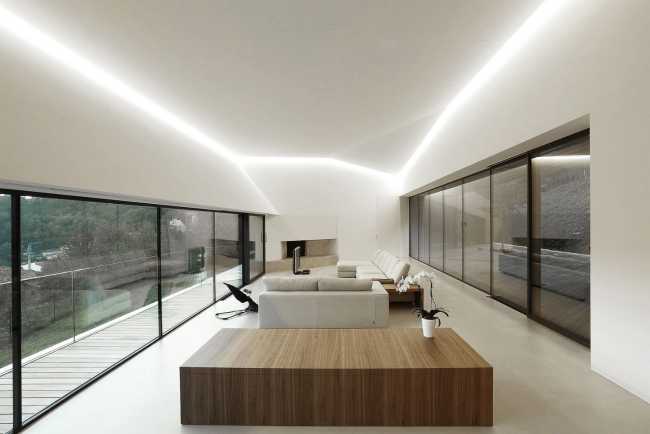 Wooden villa interior