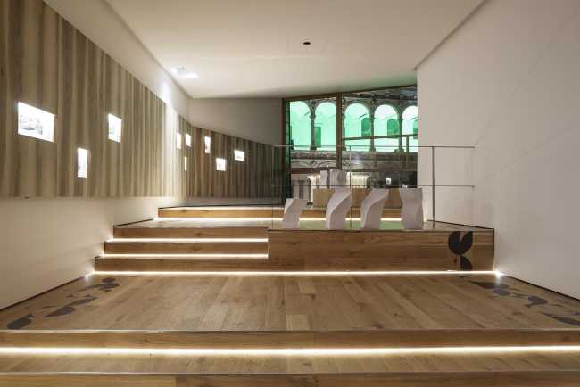 Internal wooden stairs