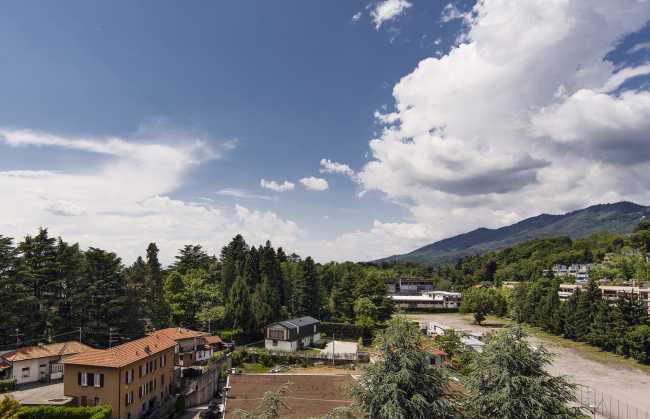 mountain village and sky