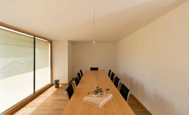 interior with wooden table