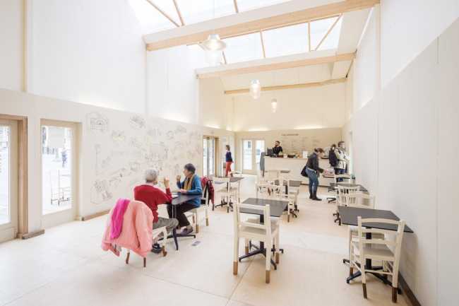 Interior wooden pavilion