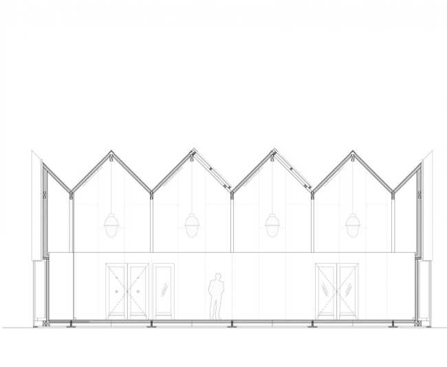 Section pavilion in wood