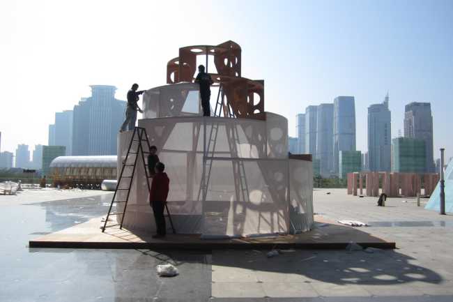 Padiglione in legno circolare