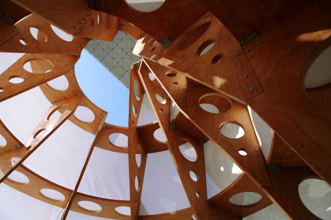 Padiglione in legno circolare