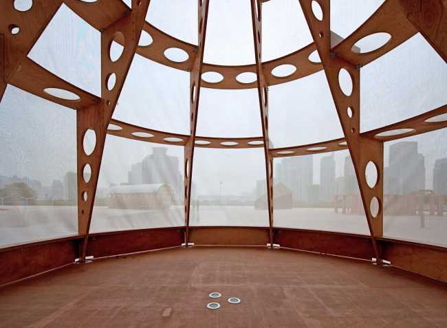 Padiglione in legno circolare