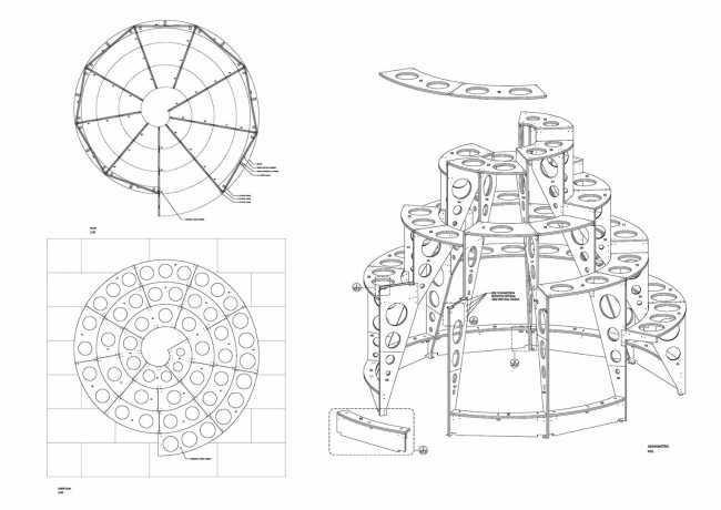 Padiglione in legno circolare concept