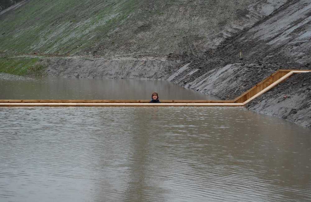 Ponte in legno immerso nell'acqua