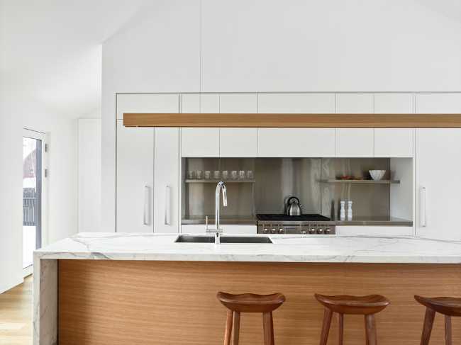 White kitchen and wood
