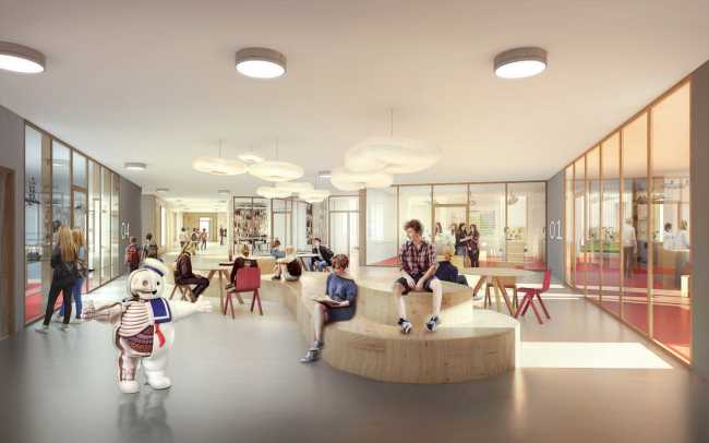 Recreational spaces of a school building