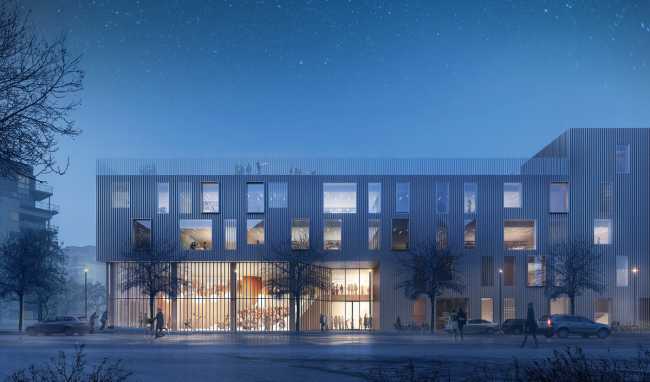 Wooden school lighting