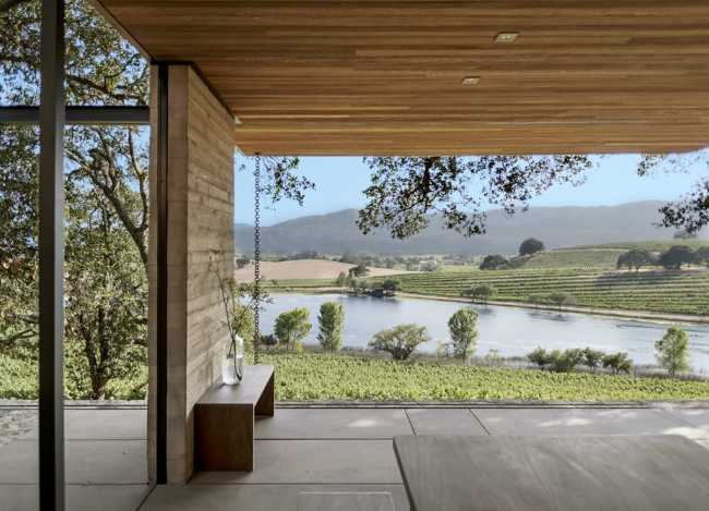 View from a wooden pavilion