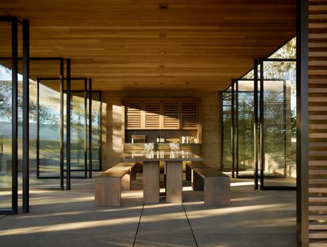Steel and wood pavilion