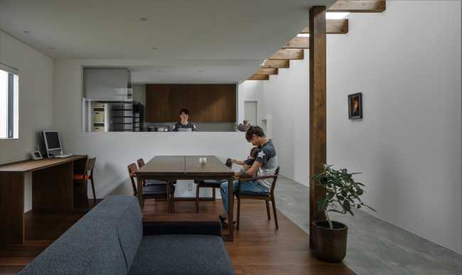 Living room wooden house