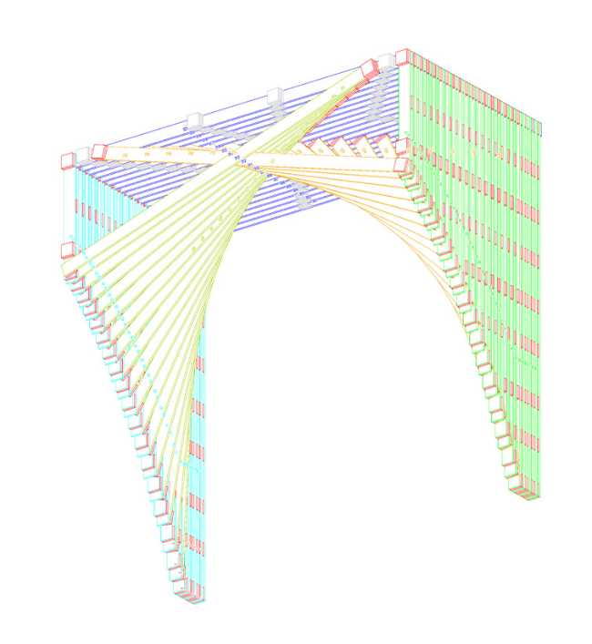 Tridimensionale di un padiglione in legno