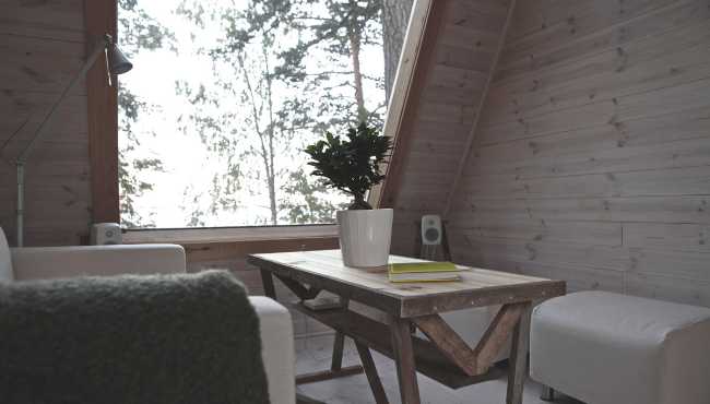 Interno baita in legno
