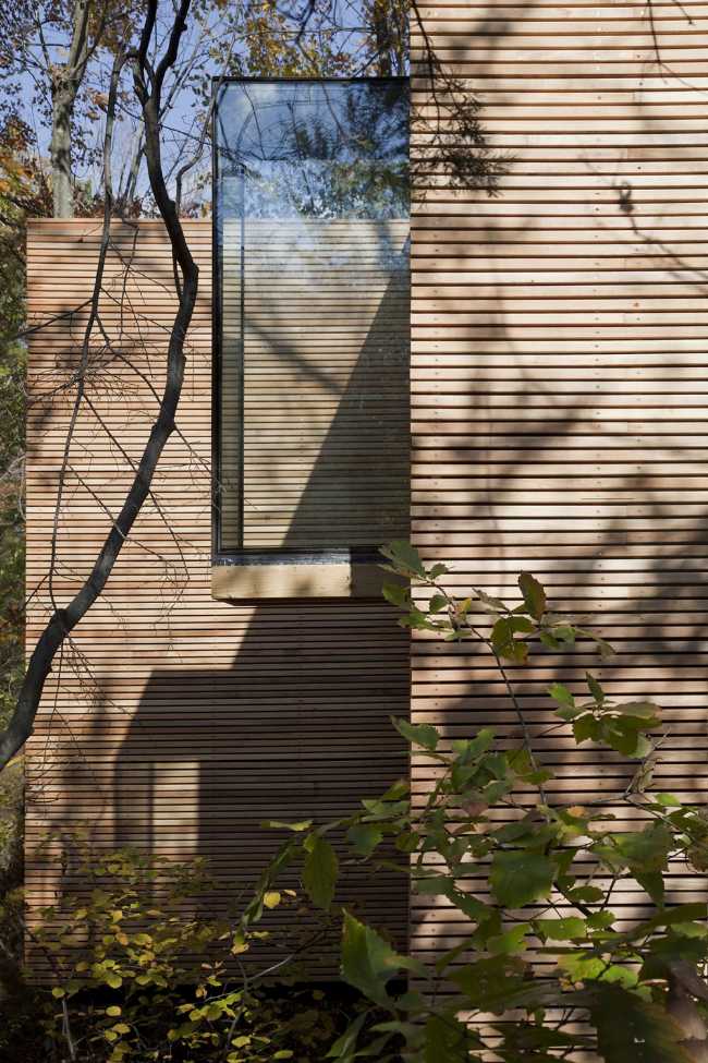 Listones de madera de fachada
