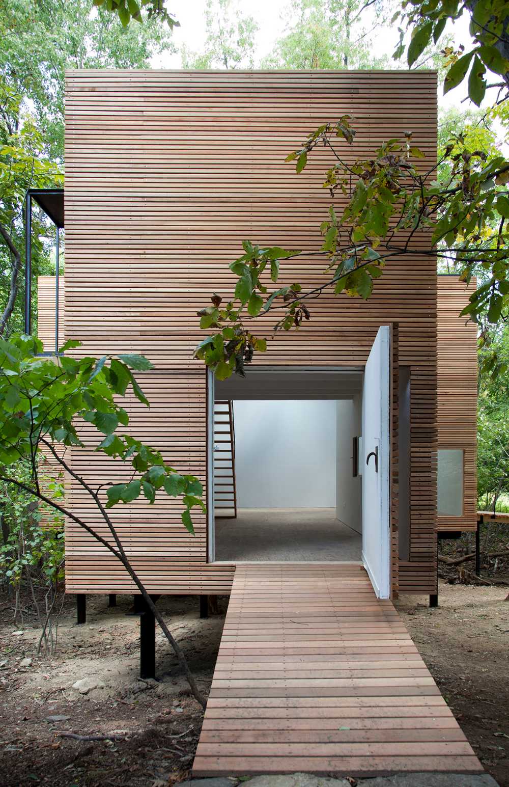 Wooden and steel building