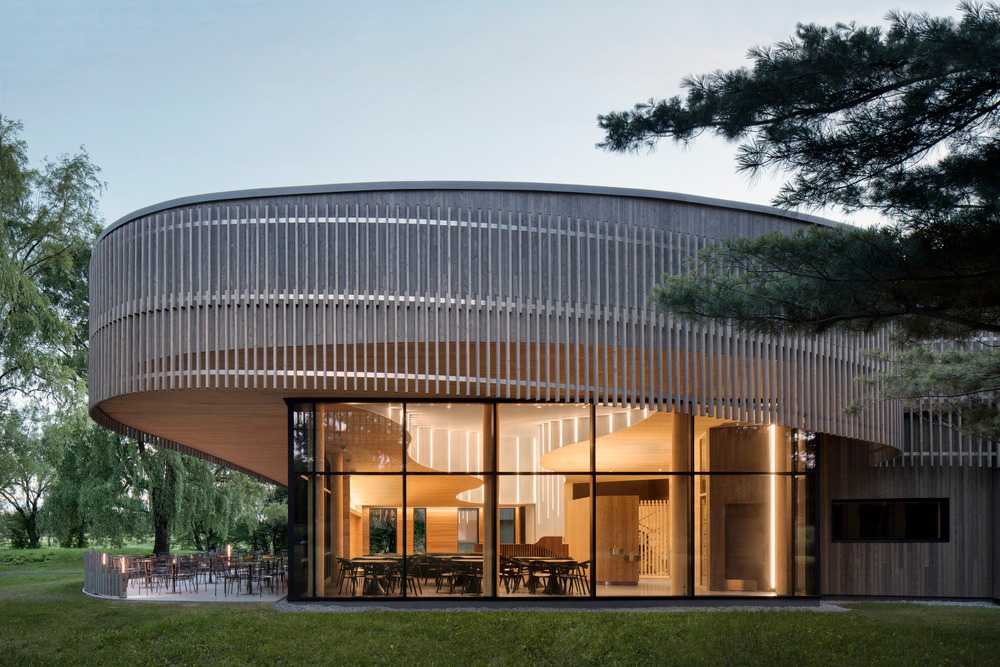 Organic architecture covered in wood