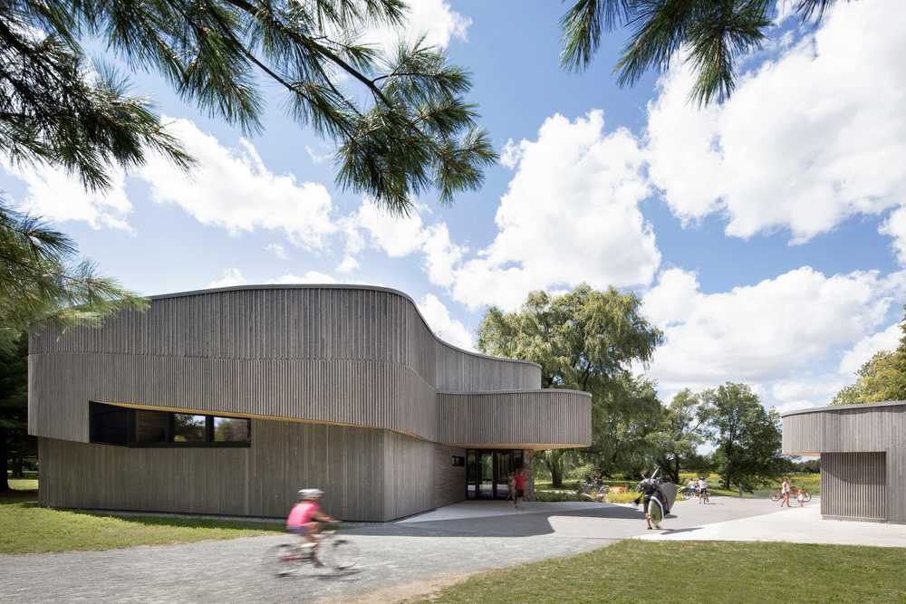 Organic architecture covered in wood