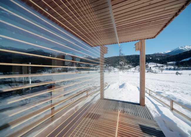 Parete vetrata chalet in legno