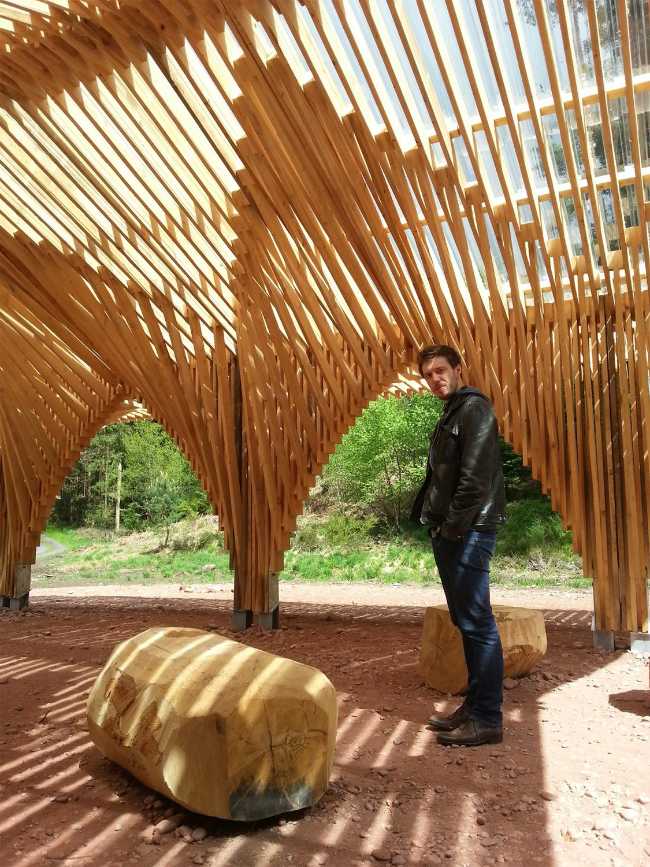 Shelter for hikers and visitors in wood