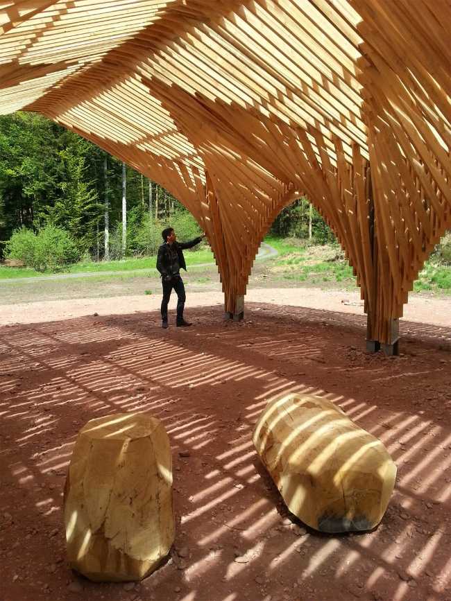 Shelter for hikers and visitors in wood