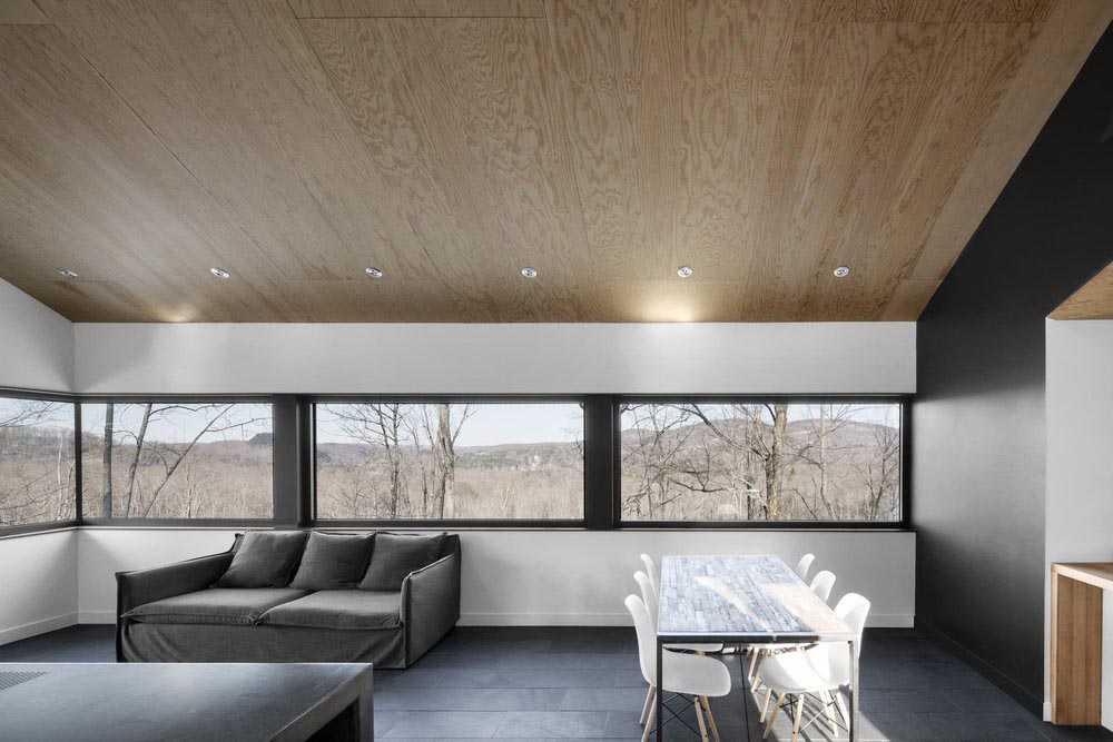 Cantilevered wooden villa